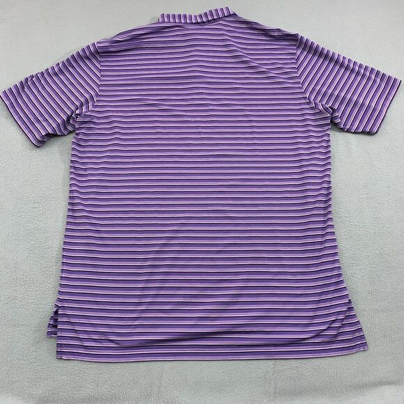 Peter Millar Summer Comfort Golf Polo Shirt Mens XL Striped Purple Stretch - Picture 11 of 16